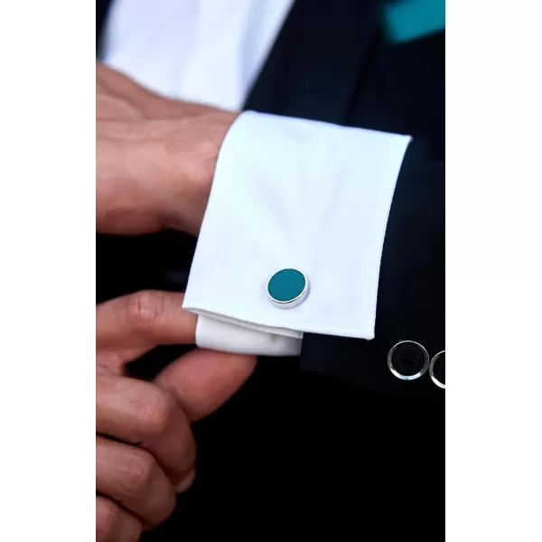 HISDERN Ties for Men Solid Mens Ties Silk Tie with Pocket Square Cufflinks Set Necktie Formal Business Wedding Party