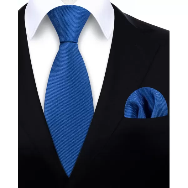 HISDERN Ties for Men Solid Mens Ties Silk Tie with Pocket Square Cufflinks Set Necktie Formal Business Wedding Party