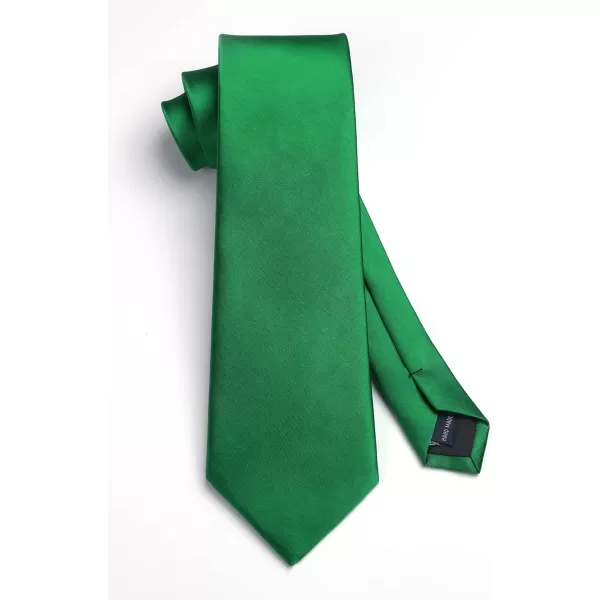 HISDERN Ties for Men Solid Mens Ties Silk Tie with Pocket Square Cufflinks Set Necktie Formal Business Wedding Party