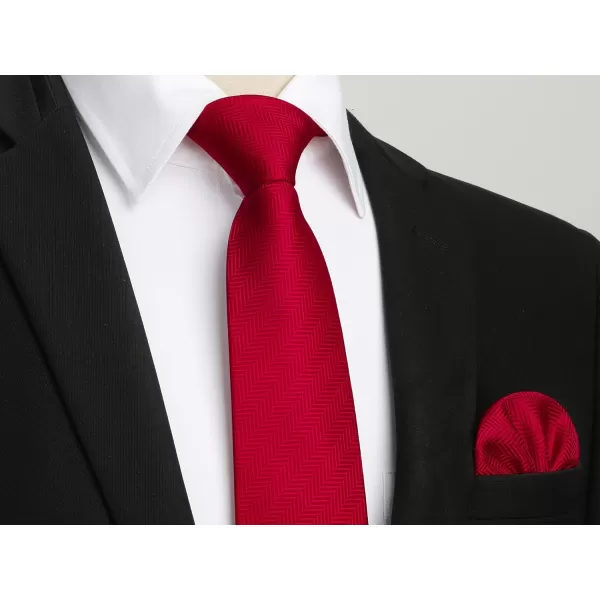 HISDERN Ties for Men Solid Mens Ties Silk Tie with Pocket Square Cufflinks Set Necktie Formal Business Wedding Party