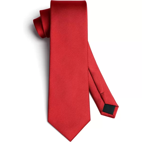 HISDERN Ties for Men Solid Mens Ties Silk Tie with Pocket Square Cufflinks Set Necktie Formal Business Wedding Party