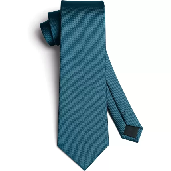 HISDERN Ties for Men Solid Mens Ties Silk Tie with Pocket Square Cufflinks Set Necktie Formal Business Wedding Party