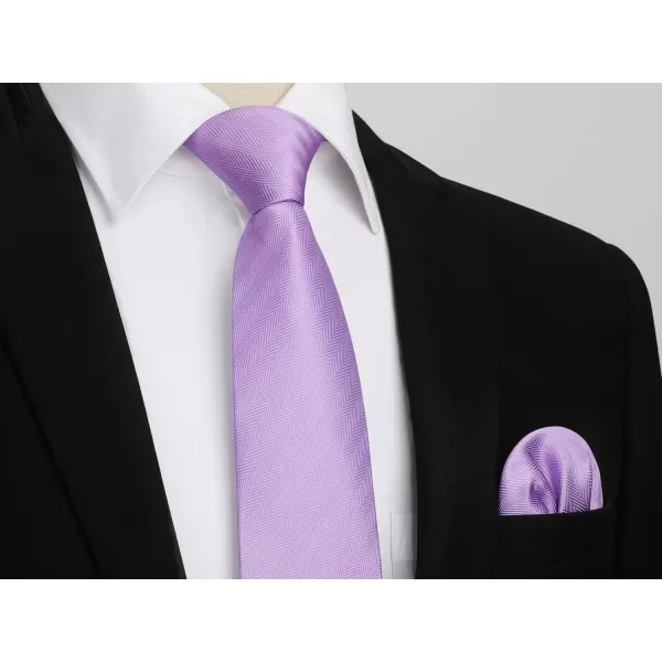 HISDERN Ties for Men Solid Mens Ties Silk Tie with Pocket Square Cufflinks Set Necktie Formal Business Wedding Party