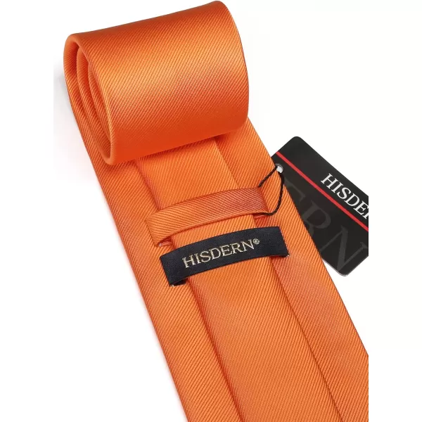HISDERN Ties for Men Solid Mens Ties Silk Tie with Pocket Square Cufflinks Set Necktie Formal Business Wedding Party