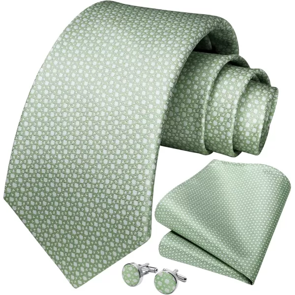 HISDERN Ties for Men Solid Mens Ties Silk Tie with Pocket Square Cufflinks Set Necktie Formal Business Wedding Party