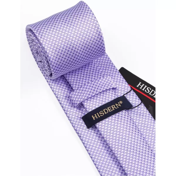 HISDERN Ties for Men Solid Mens Ties Silk Tie with Pocket Square Cufflinks Set Necktie Formal Business Wedding Party