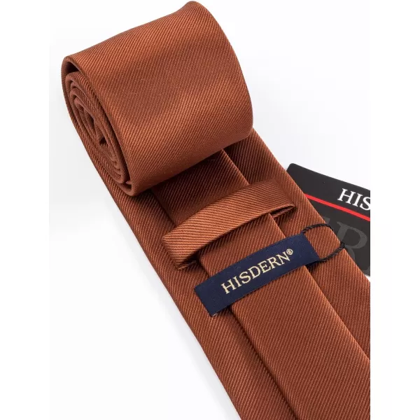HISDERN Ties for Men Solid Mens Ties Silk Tie with Pocket Square Cufflinks Set Necktie Formal Business Wedding Party