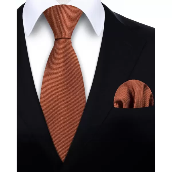 HISDERN Ties for Men Solid Mens Ties Silk Tie with Pocket Square Cufflinks Set Necktie Formal Business Wedding Party