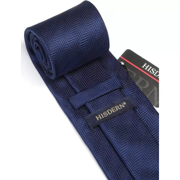 HISDERN Ties for Men Solid Mens Ties Silk Tie with Pocket Square Cufflinks Set Necktie Formal Business Wedding Party