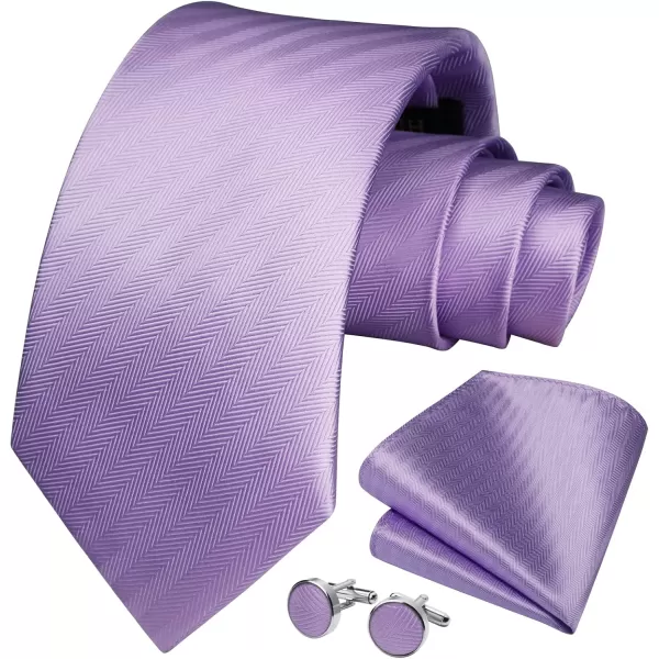 HISDERN Ties for Men Solid Mens Ties Silk Tie with Pocket Square Cufflinks Set Necktie Formal Business Wedding Party