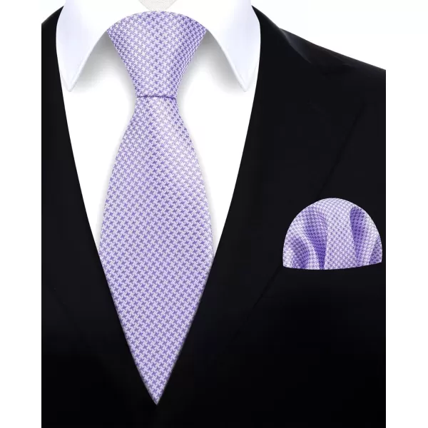 HISDERN Ties for Men Solid Mens Ties Silk Tie with Pocket Square Cufflinks Set Necktie Formal Business Wedding Party
