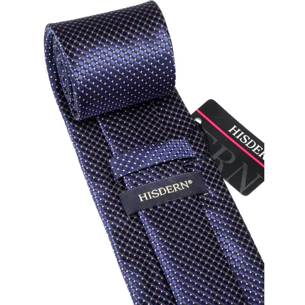 HISDERN Ties for Men Solid Mens Ties Silk Tie with Pocket Square Cufflinks Set Necktie Formal Business Wedding Party