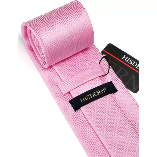 HISDERN Ties for Men Solid Mens Ties Silk Tie with Pocket Square Cufflinks Set Necktie Formal Business Wedding Party
