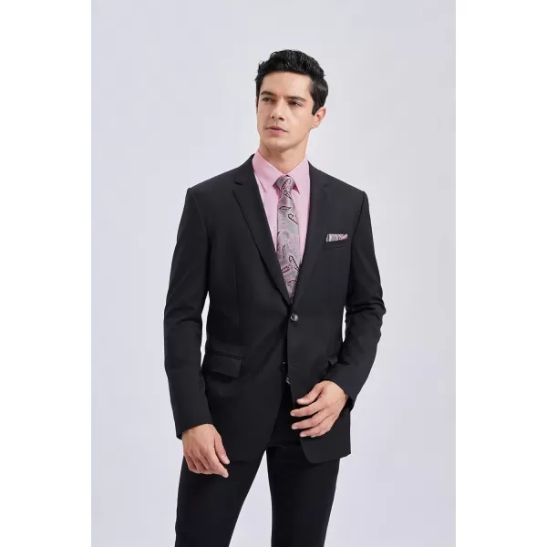 HISDERN Mens Dress Shirt Long Sleeve Matching Tie and Pocket Square Set Classic Button Down Formal Business Shirts