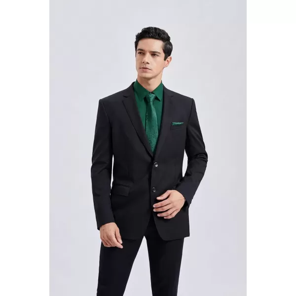 HISDERN Mens Dress Shirt Long Sleeve Matching Tie and Pocket Square Set Classic Button Down Formal Business Shirts