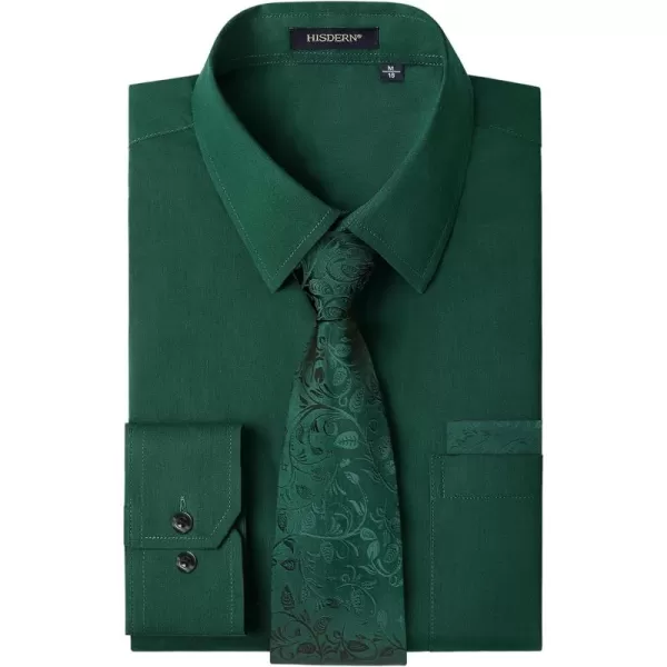 B01-dress Shirt Green & Green Tie