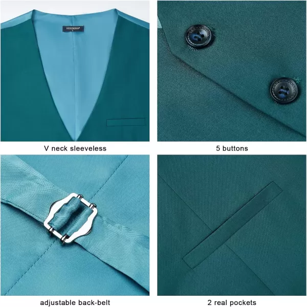 HISDERN Men's Suit Vest Business Formal Dress Waistcoat Vest with 3 Pockets for Suit or Tuxedo Slim Fit