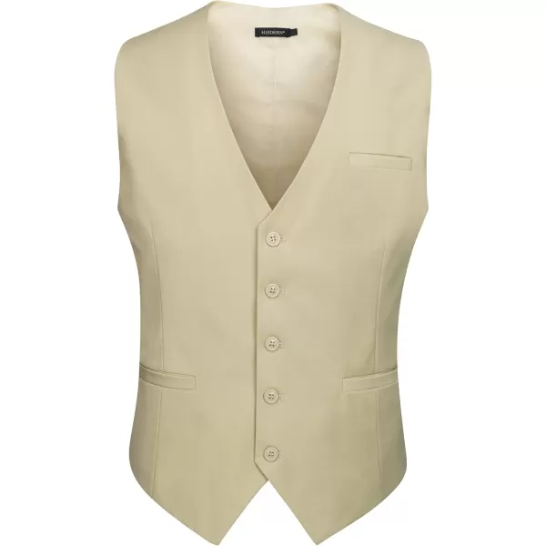HISDERN Men's Suit Vest Business Formal Dress Waistcoat Vest with 3 Pockets for Suit or Tuxedo Slim Fit