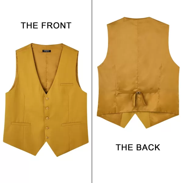 HISDERN Men's Suit Vest Business Formal Dress Waistcoat Vest with 3 Pockets for Suit or Tuxedo Slim Fit