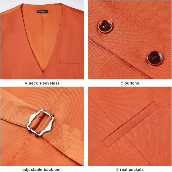 HISDERN Men's Suit Vest Business Formal Dress Waistcoat Vest with 3 Pockets for Suit or Tuxedo Slim Fit
