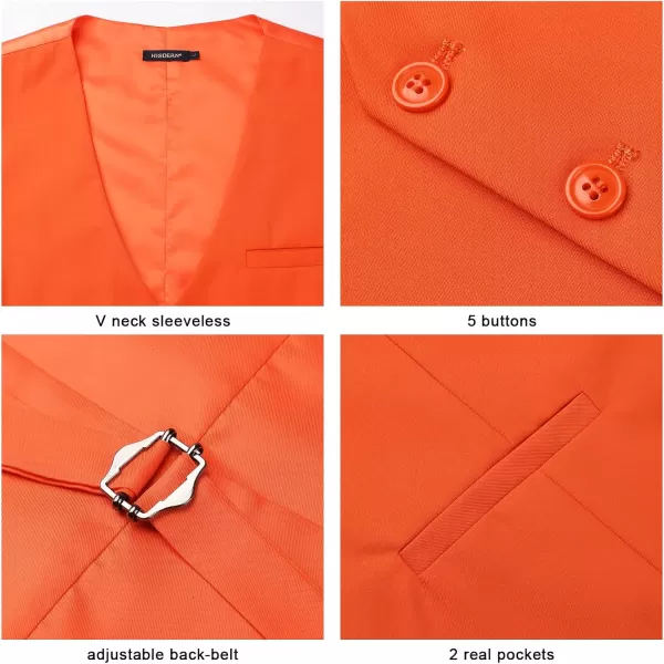 HISDERN Men's Suit Vest Business Formal Dress Waistcoat Vest with 3 Pockets for Suit or Tuxedo Slim Fit