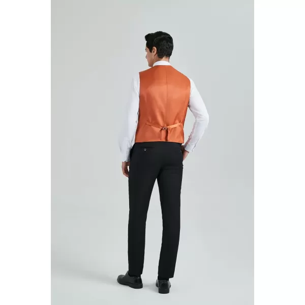HISDERN Men's Suit Vest Business Formal Dress Waistcoat Vest with 3 Pockets for Suit or Tuxedo Slim Fit