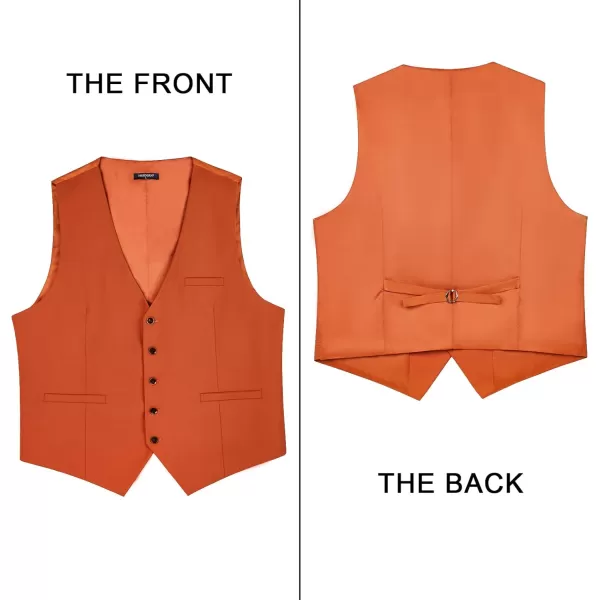 HISDERN Men's Suit Vest Business Formal Dress Waistcoat Vest with 3 Pockets for Suit or Tuxedo Slim Fit