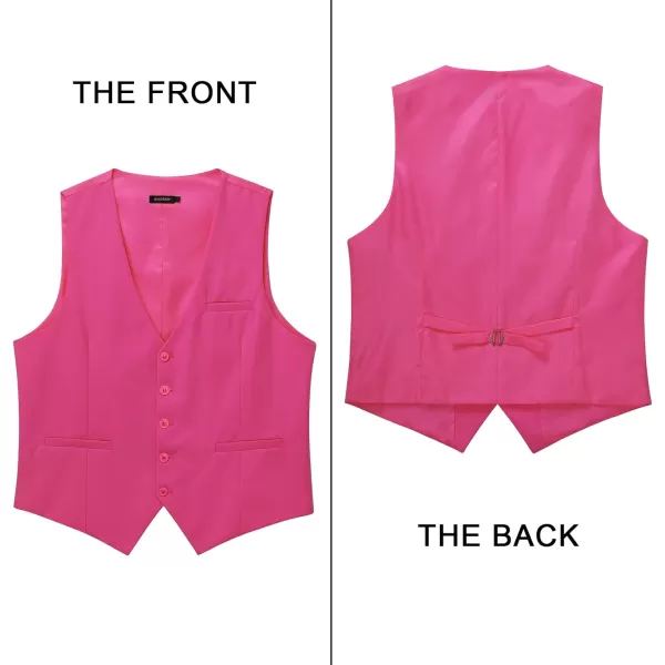HISDERN Men's Suit Vest Business Formal Dress Waistcoat Vest with 3 Pockets for Suit or Tuxedo Slim Fit