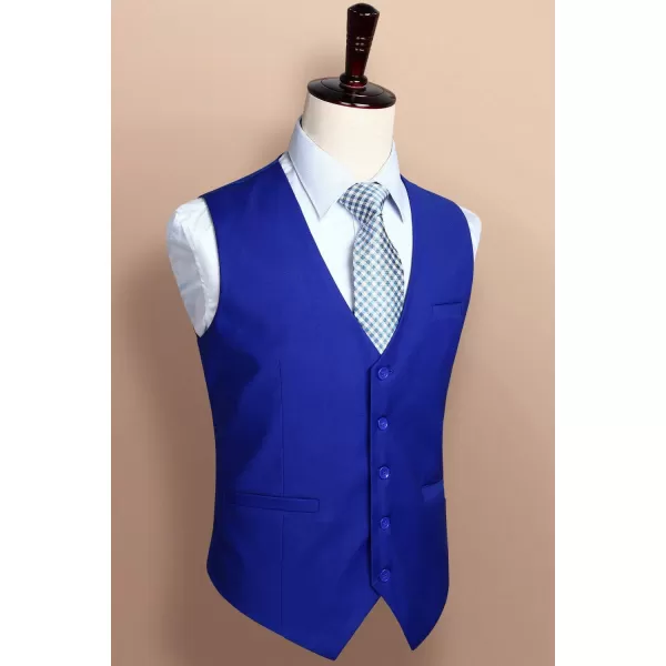 HISDERN Men's Suit Vest Business Formal Dress Waistcoat Vest with 3 Pockets for Suit or Tuxedo Slim Fit