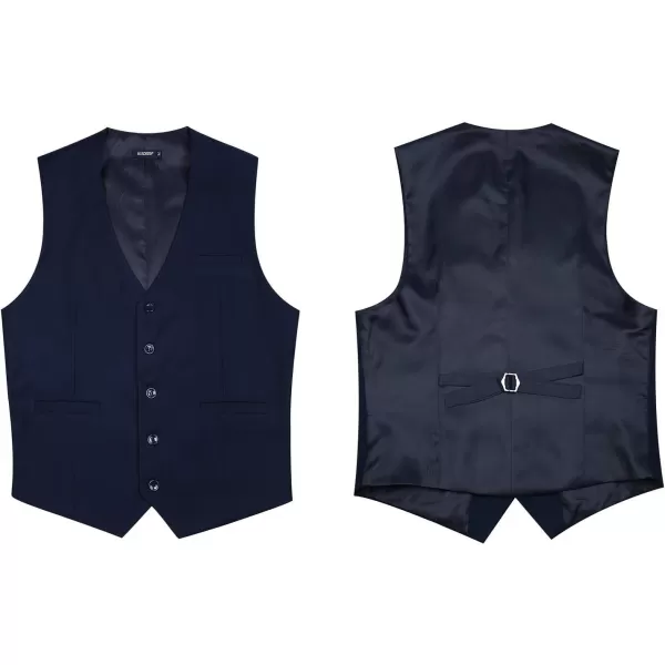 HISDERN Men's Suit Vest Business Formal Dress Waistcoat Vest with 3 Pockets for Suit or Tuxedo Slim Fit