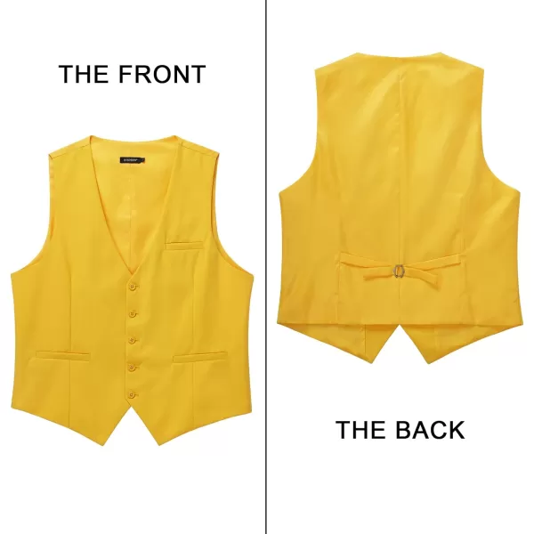 HISDERN Men's Suit Vest Business Formal Dress Waistcoat Vest with 3 Pockets for Suit or Tuxedo Slim Fit