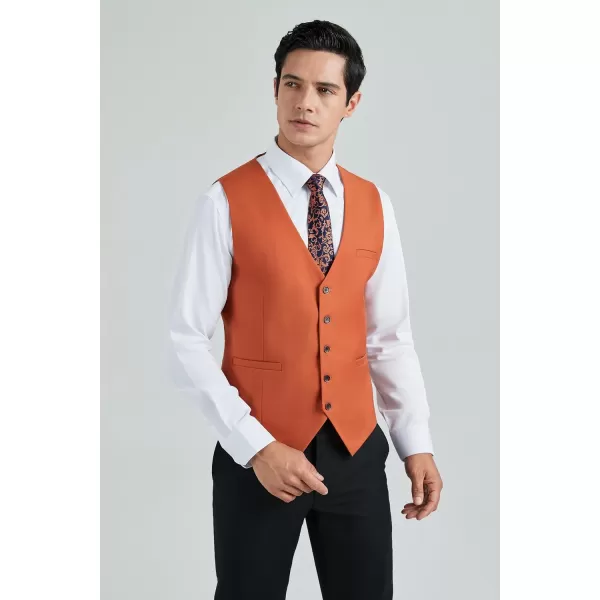 HISDERN Men's Suit Vest Business Formal Dress Waistcoat Vest with 3 Pockets for Suit or Tuxedo Slim Fit