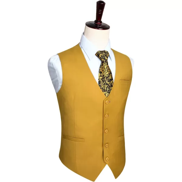 HISDERN Men's Suit Vest Business Formal Dress Waistcoat Vest with 3 Pockets for Suit or Tuxedo Slim Fit