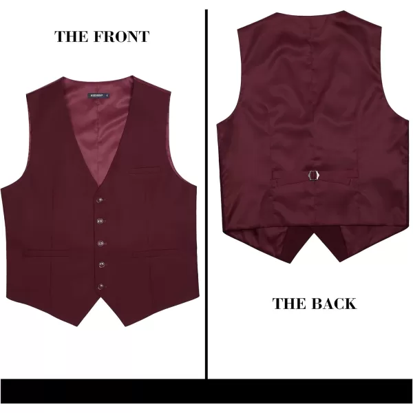 HISDERN Men's Suit Vest Business Formal Dress Waistcoat Vest with 3 Pockets for Suit or Tuxedo Slim Fit