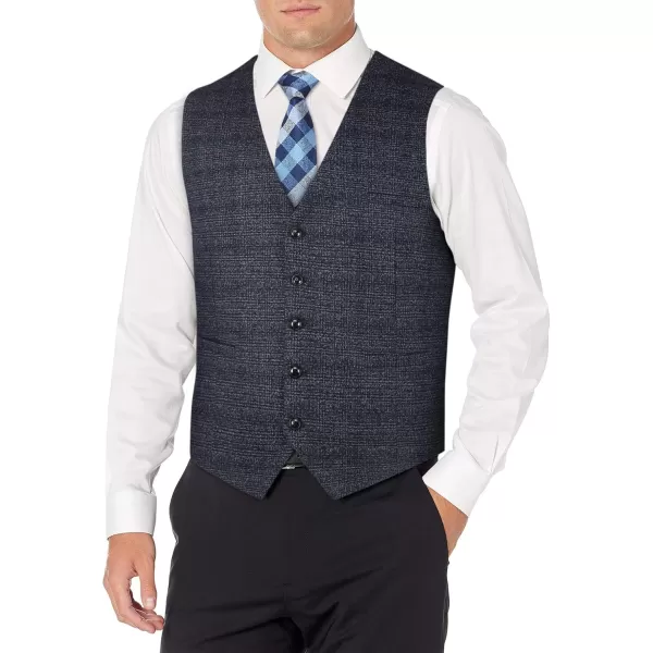 HISDERN Men's Suit Vest Business Plaid Formal Dress Waistcoat Slim Fit Vests for Men with 3 Pocket for Suit or Tuxedo