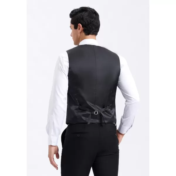 HISDERN Men's Suit Vest Business Plaid Formal Dress Waistcoat Slim Fit Vests for Men with 3 Pocket for Suit or Tuxedo