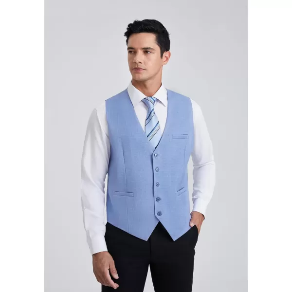 HISDERN Men's Suit Vest Business Plaid Formal Dress Waistcoat Slim Fit Vests for Men with 3 Pocket for Suit or Tuxedo