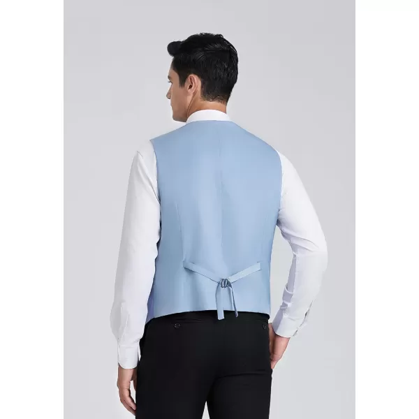 HISDERN Men's Suit Vest Business Plaid Formal Dress Waistcoat Slim Fit Vests for Men with 3 Pocket for Suit or Tuxedo
