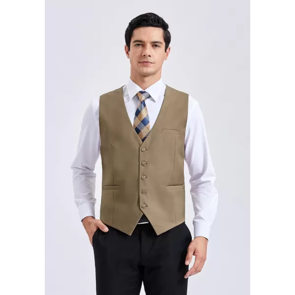 HISDERN Men's Suit Vest Business Plaid Formal Dress Waistcoat Slim Fit Vests for Men with 3 Pocket for Suit or Tuxedo
