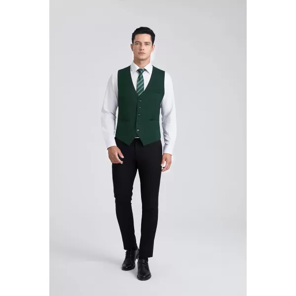 HISDERN Men's Suit Vest Business Plaid Formal Dress Waistcoat Slim Fit Vests for Men with 3 Pocket for Suit or Tuxedo