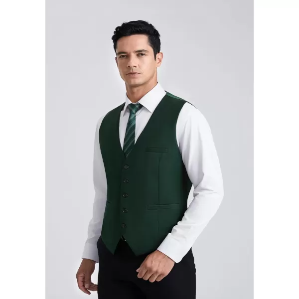 HISDERN Men's Suit Vest Business Plaid Formal Dress Waistcoat Slim Fit Vests for Men with 3 Pocket for Suit or Tuxedo