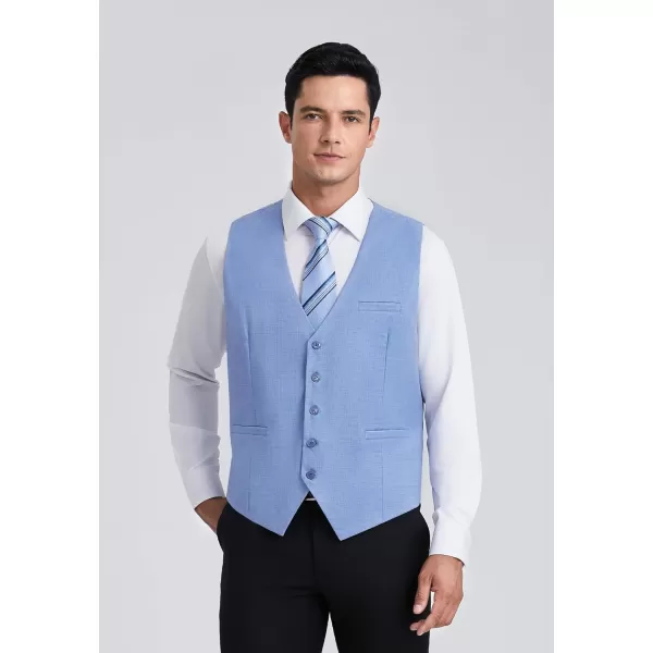 HISDERN Men's Suit Vest Business Plaid Formal Dress Waistcoat Slim Fit Vests for Men with 3 Pocket for Suit or Tuxedo