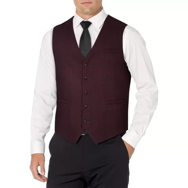 HISDERN Men's Suit Vest Business Plaid Formal Dress Waistcoat Slim Fit Vests for Men with 3 Pocket for Suit or Tuxedo