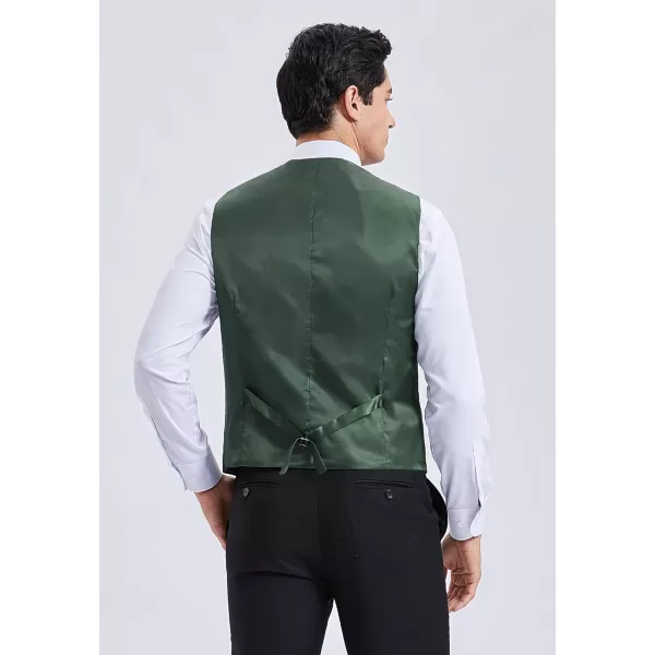 HISDERN Men's Suit Vest Business Plaid Formal Dress Waistcoat Slim Fit Vests for Men with 3 Pocket for Suit or Tuxedo