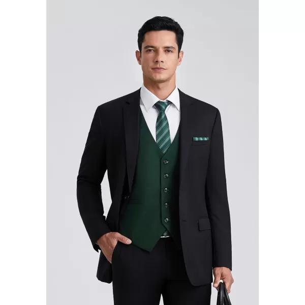 HISDERN Men's Suit Vest Business Plaid Formal Dress Waistcoat Slim Fit Vests for Men with 3 Pocket for Suit or Tuxedo