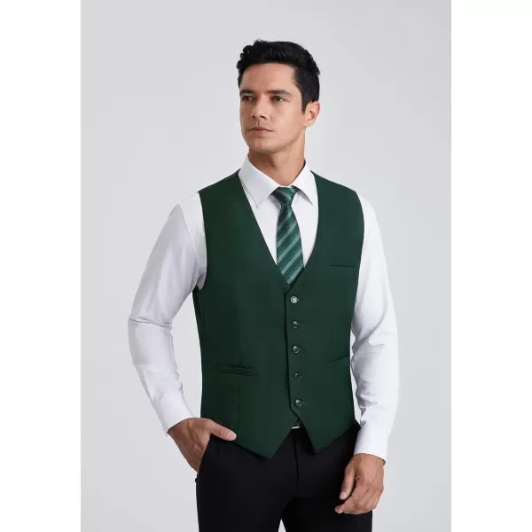 HISDERN Men's Suit Vest Business Plaid Formal Dress Waistcoat Slim Fit Vests for Men with 3 Pocket for Suit or Tuxedo