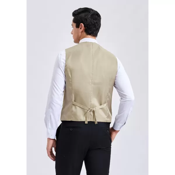 HISDERN Men's Suit Vest Business Plaid Formal Dress Waistcoat Slim Fit Vests for Men with 3 Pocket for Suit or Tuxedo