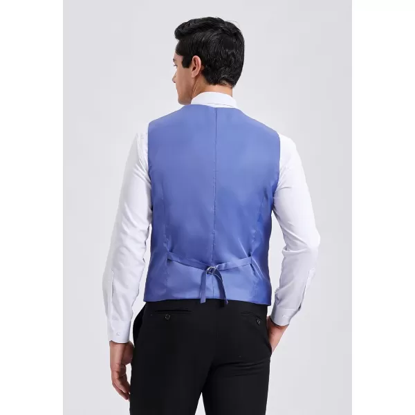 HISDERN Men's Suit Vest Business Plaid Formal Dress Waistcoat Slim Fit Vests for Men with 3 Pocket for Suit or Tuxedo