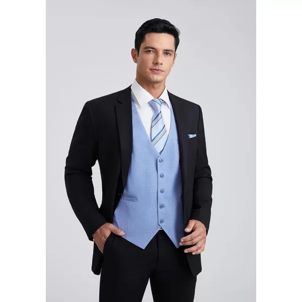 HISDERN Men's Suit Vest Business Plaid Formal Dress Waistcoat Slim Fit Vests for Men with 3 Pocket for Suit or Tuxedo
