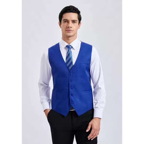 HISDERN Men's Suit Vest Business Plaid Formal Dress Waistcoat Slim Fit Vests for Men with 3 Pocket for Suit or Tuxedo